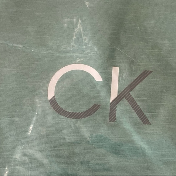 Calvin Klein Men’s Slub Jersey Logo Sleepwear Tee Beryl Green T-Shirt - Picture 11 of 15